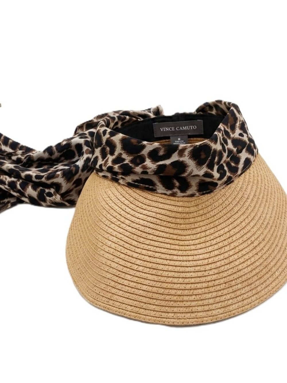 Vince Camuto Leopard Print Straw Visor